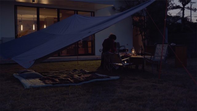 庭キャンプの夜